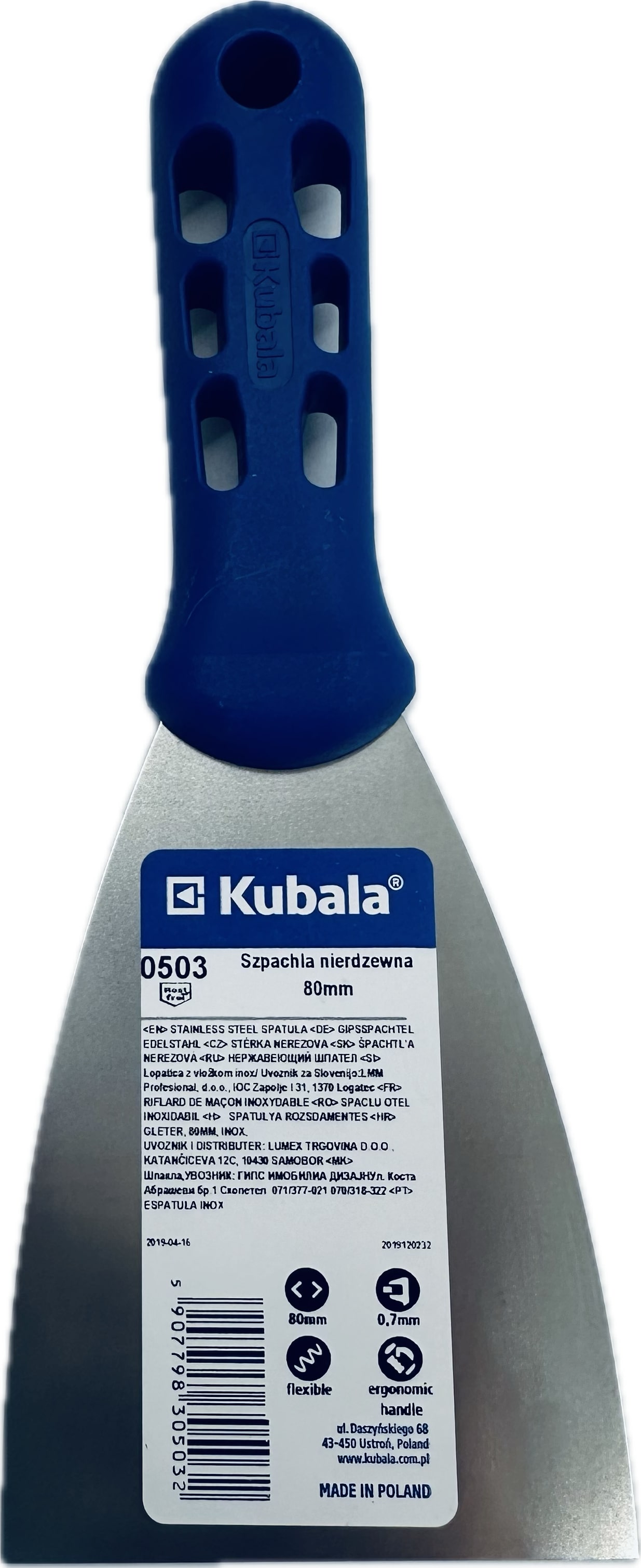 Gipsspachtel Edelstahl Kubala 